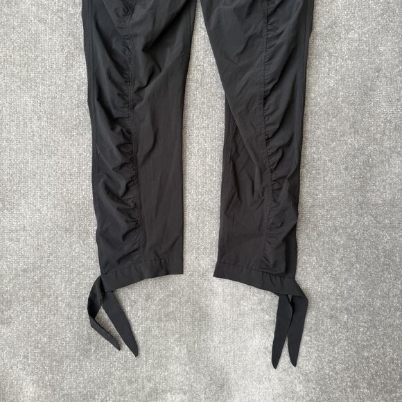 prAna Pants Womens Medium Black Stretch Drawstring Ruched Leg Tie Hem Joggers - Picture 12 of 12
